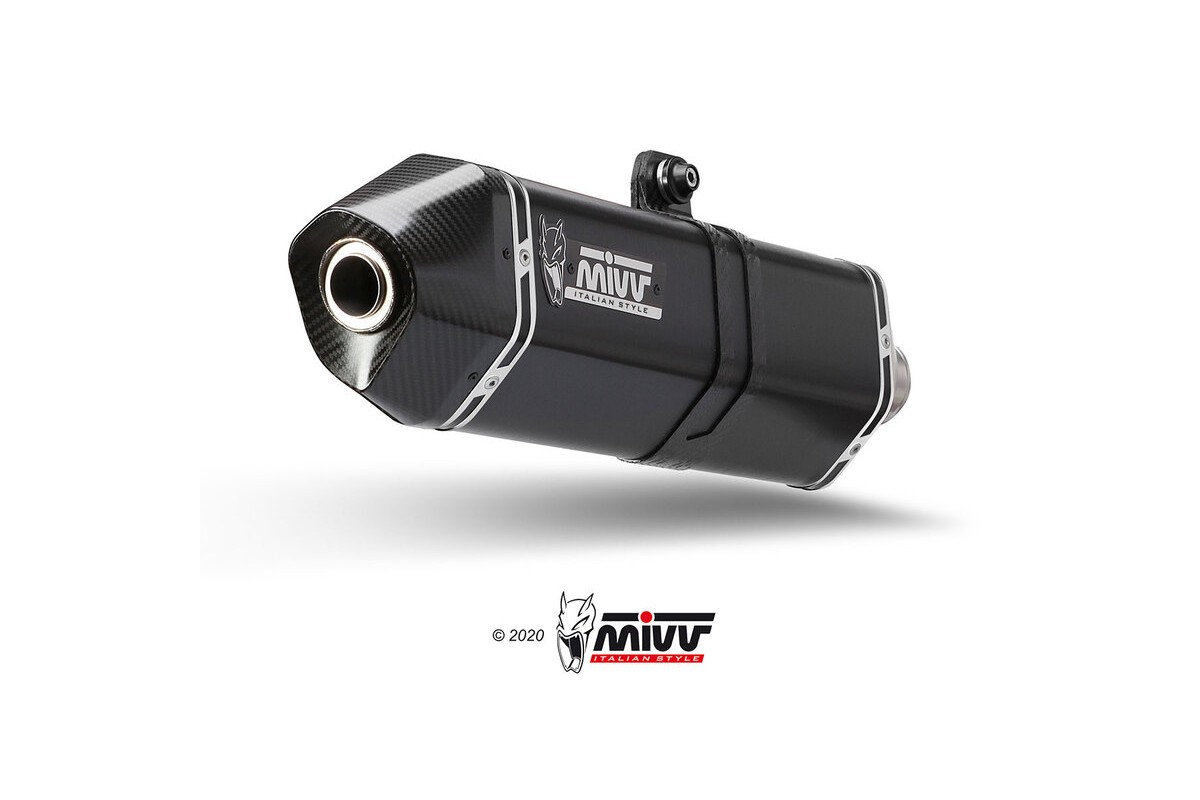 Silencieux MIVV Speed Edge inox noir brossé/casquette carbone - Harley Davidson Pan America