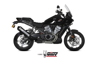 Silencieux MIVV Speed Edge inox noir brossé/casquette carbone - Harley Davidson Pan America