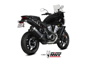 Silencieux MIVV Speed Edge inox noir brossé/casquette carbone - Harley Davidson Pan America