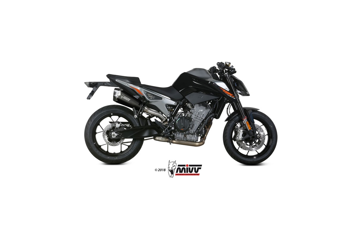 Silencieux MIVV Delta Race inox noir/casquette carbone KTM 790 Duke