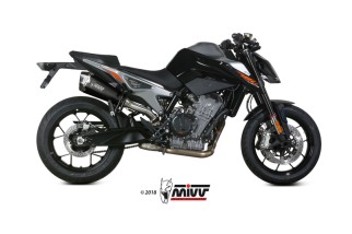 Silencieux MIVV Delta Race inox noir/casquette carbone KTM 790 Duke