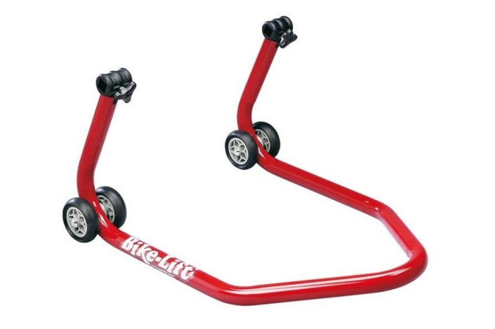 Béquille de stand arrière universelle BIKE LIFT rouge avec supports en "V"- RS-17