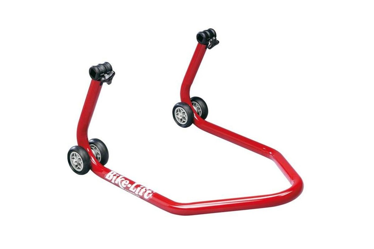 Béquille de stand arrière universelle BIKE LIFT rouge avec supports en "V"- RS-17