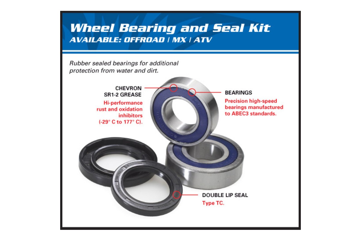 Kit roulements de roue arrière ALL BALLS Honda CR125R/XR650R