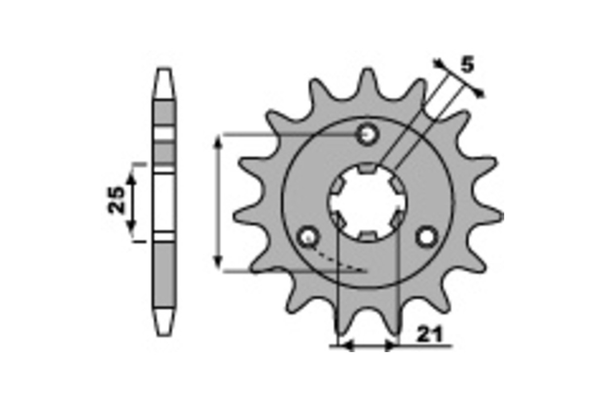 Pignon PBR acier standard 424 - 530