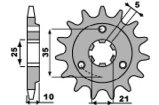 Pignon PBR acier standard 412 - 520