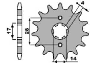 Pignon PBR acier standard 2118 - 428