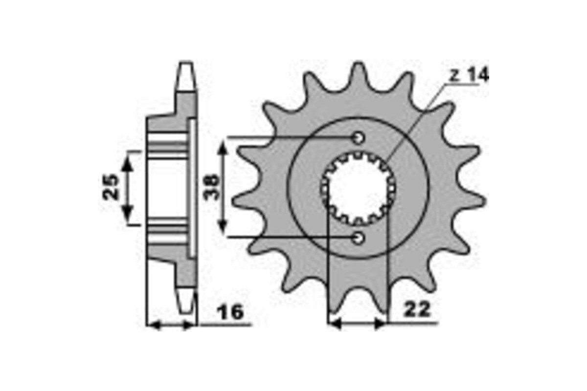 Pignon PBR acier standard 2222 - 525