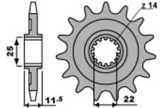 Pignon PBR acier standard 2207 - 520