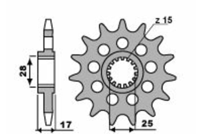 Pignon PBR acier standard 2250 - 520