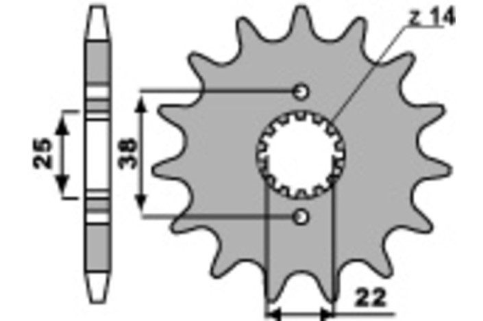 Pignon PBR acier standard 728 - 530