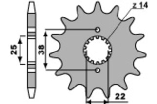 Pignon PBR acier standard 728 - 530