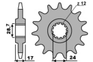 Pignon PBR acier standard 2073 - 525