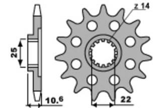 Pignon PBR acier standard 2125 - 525