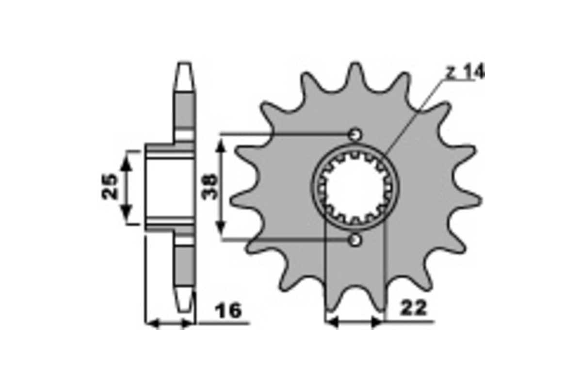 Pignon PBR acier standard 2050 - 525