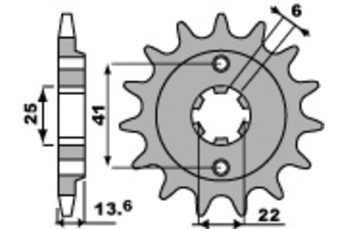 Pignon PBR acier standard 293 - 525