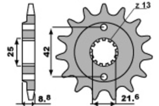 Pignon PBR acier standard 525 - 520
