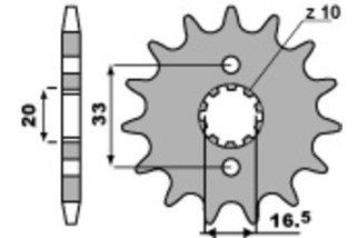 Pignon PBR acier standard 430 - 520