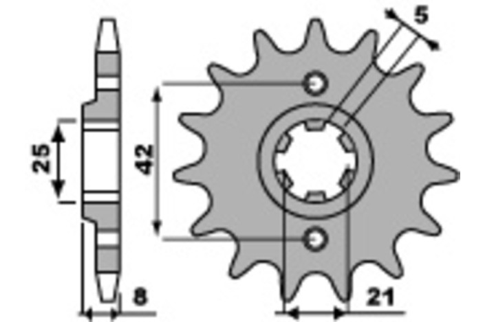Pignon PBR acier standard 575 - 520