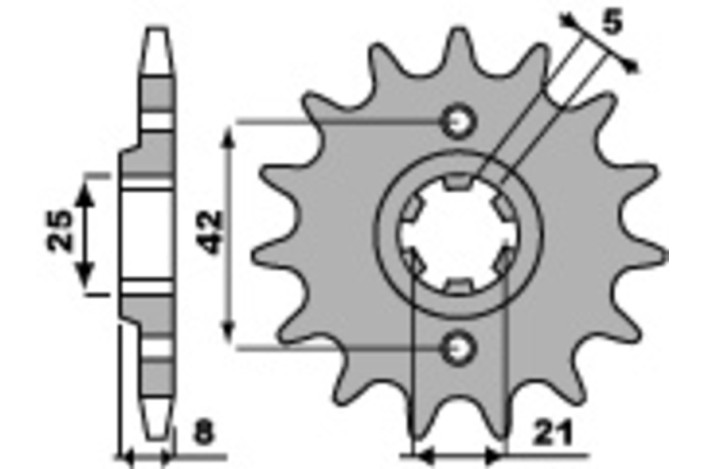 Pignon PBR acier standard 575 - 520