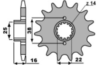 Pignon PBR acier standard 490 - 520