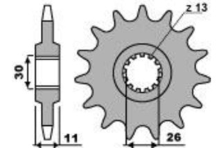Pignon PBR acier standard 2091 - 525