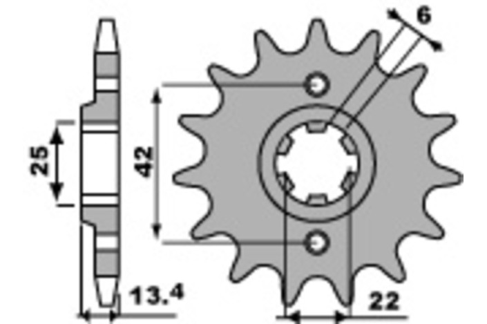 Pignon PBR acier standard 291 - 525