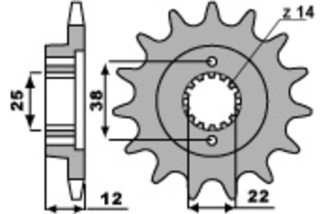 Pignon PBR acier standard 495 - 520