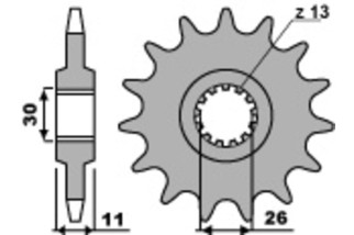 Pignon PBR acier anti-bruit 2091 - 525