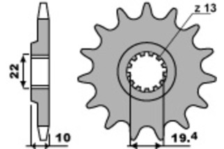 Pignon PBR acier standard 435 - 520