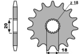 Pignon PBR acier standard 426 - 428