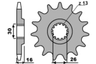Pignon PBR acier standard 344 - 525