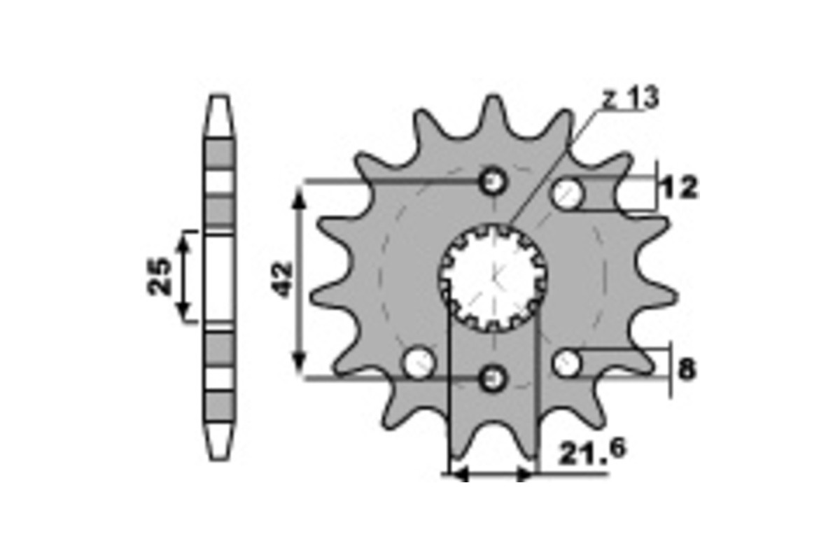 Pignon PBR acier standard 2080 - 530