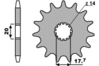 Pignon PBR acier standard 577 - 428