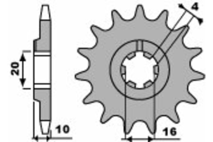Pignon PBR acier standard 2066 - 520