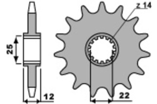 Pignon PBR acier standard 2102 - 520