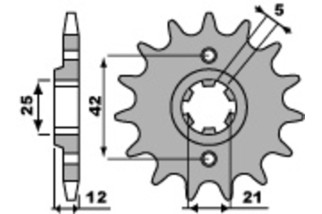 Pignon PBR acier standard 571 - 530