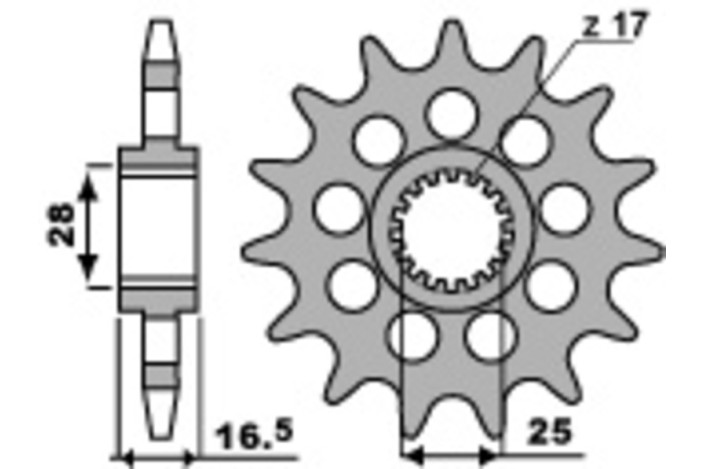 Pignon PBR acier standard 2147 - 525