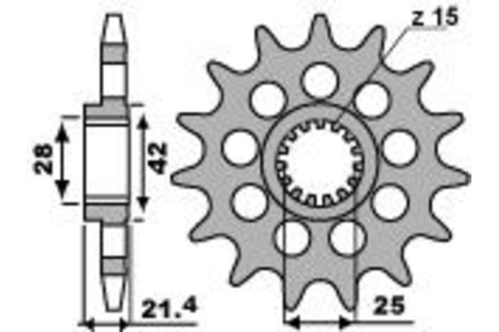 Pignon PBR acier standard 2150 - 525