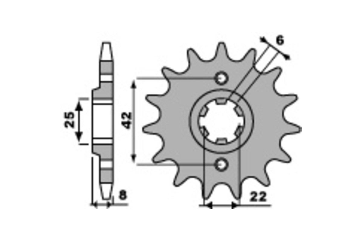 Pignon PBR acier standard 281 - 520