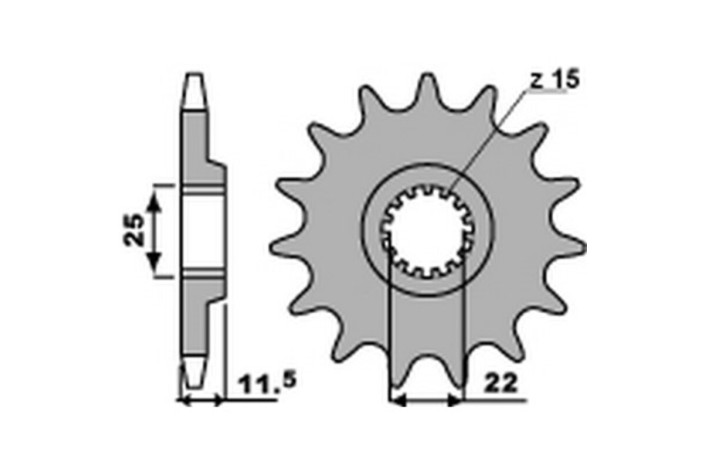 Pignon PBR acier standard 1252 - 520