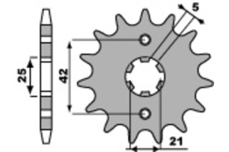 Pignon PBR acier standard 572 - 520