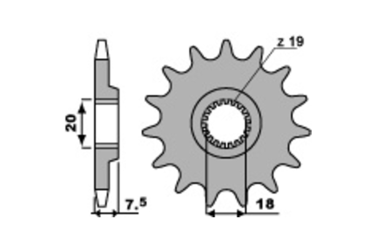 Pignon PBR acier standard 340 - 520