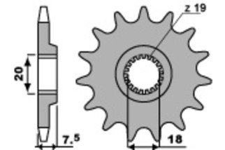 Pignon PBR acier standard 340 - 520