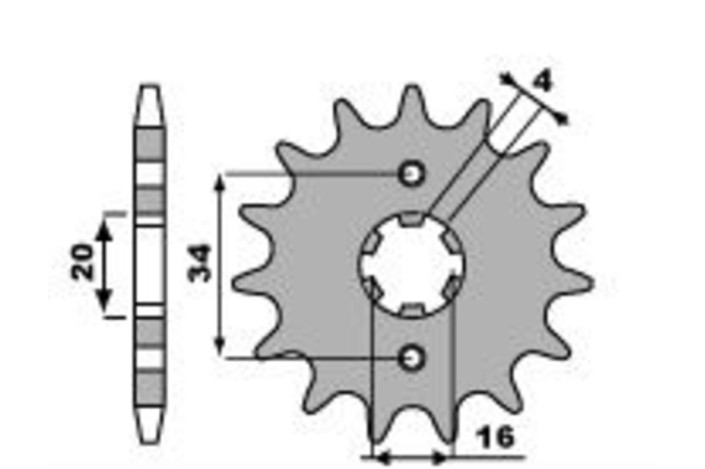 Pignon PBR acier standard 263 - 428