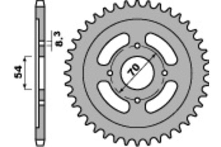 Pignon PBR acier standard 263 - 428