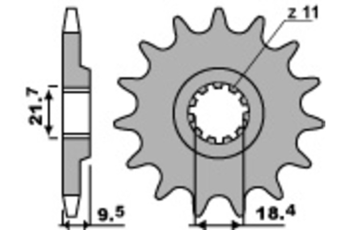 Pignon PBR acier standard 334 - 520