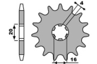 Pignon PBR acier standard 560 - 420