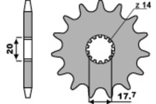 Pignon PBR acier standard 440 - 520
