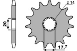 Pignon PBR acier standard 440 - 520